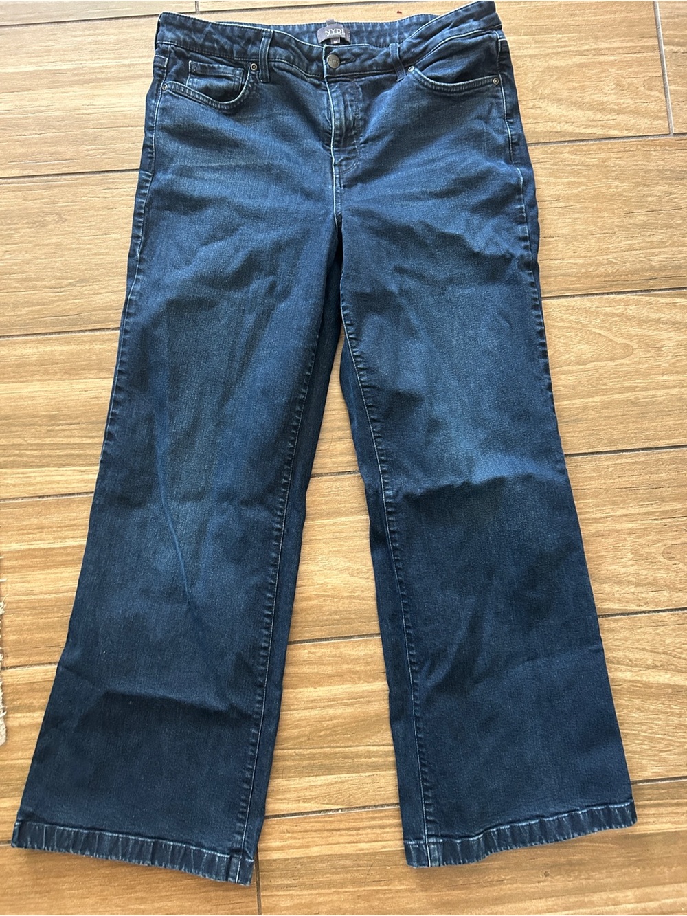 NYDJ Dark Blue Flare Wide-Leg Jeans